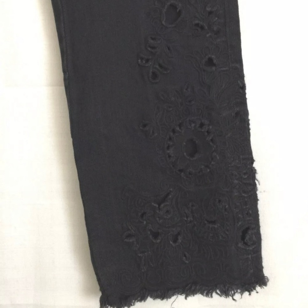 Free People Cutwork Cropped Cigarette Jeans - Picture 6 of 11